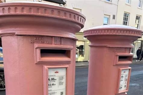 Bright red Royal Mail post boxes covered in pink in Leamington - CoventryLive