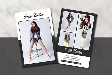 Model Comp Card Template, Modeling Composite Card