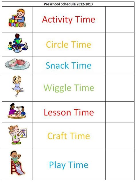 +Printable+Preschool+Daily+Schedule | Lehrer planer, Tagesplan vorlagen, Tagesplan