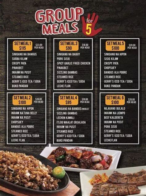 Gerry's Grill Menu Philippines 2023 ( Updated Prices In September)