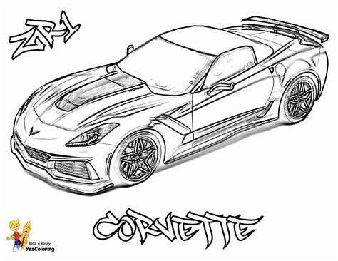 Car Coloring Pages Printable Unique Red Blooded Car Coloring Pages Free Corvettes | Cars ...