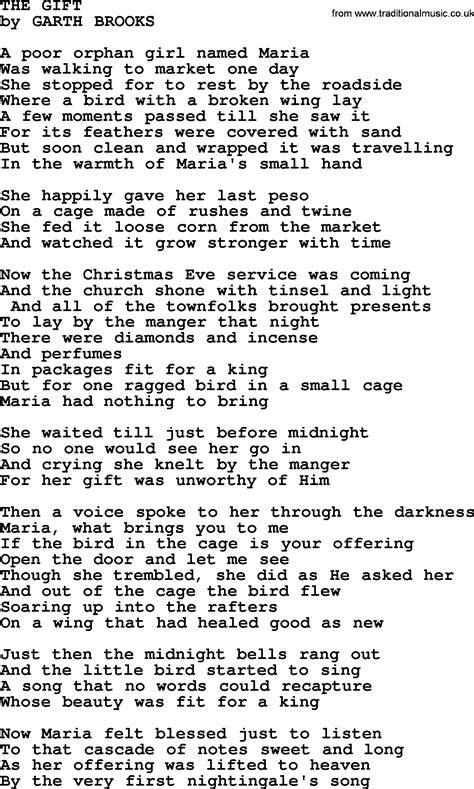 The Gift, by Garth Brooks - lyrics