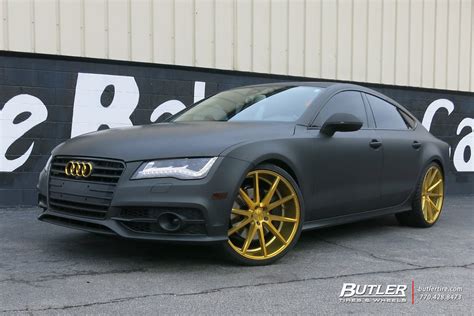 Matte Black Audi A7 with Gold 22in Vossen VFS1 Wheels - a photo on Flickriver