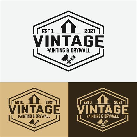 Vintage Painting and Drywall Logo Design Template 8065405 Vector Art at Vecteezy