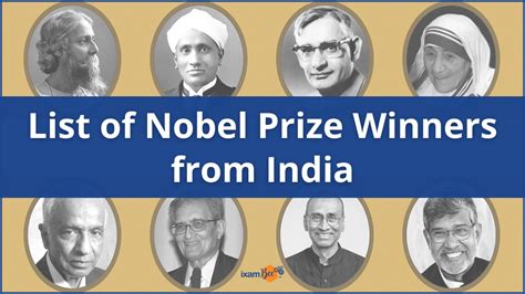 List of Nobel Prize Winners from India- Trivia and More.