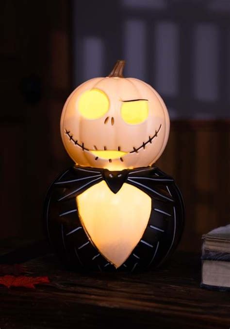 8.25" Jack Skeleton Light Up Pumpkin Halloween Decoration