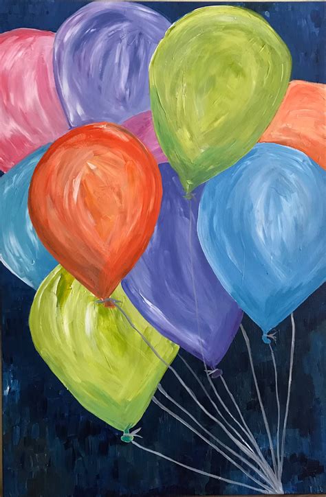 art nursery art balloon painting on canvas/ original nursery | Etsy