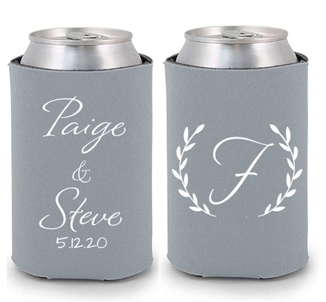 Wedding Koozies With Monogram & Names