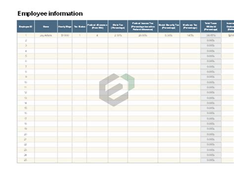 Download Free Excel Template for Employee Payroll Calculator