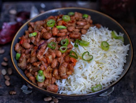 African Stewed pinto beans with rice - Afrovitalityeats