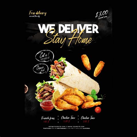 Free Home Delivery Food Flyer Template (PSD)