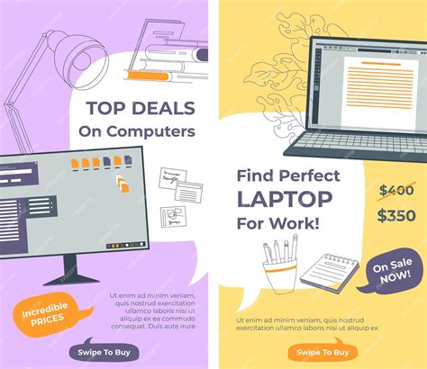 Premium Vector | Top deals on computers find perfect laptop for work ...