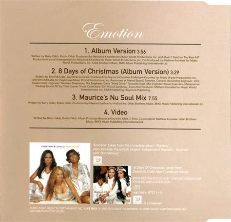 Promo, Import, Retail CD Singles & Albums: Destiny's Child - Emotion ...