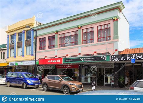 Colorful 1930s Art Deco Buildings in Napier, New Zealand Editorial Photography - Image of ...