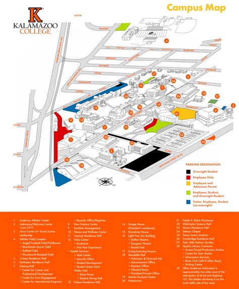 Kalamazoo College Campus Map - Ontheworldmap.com