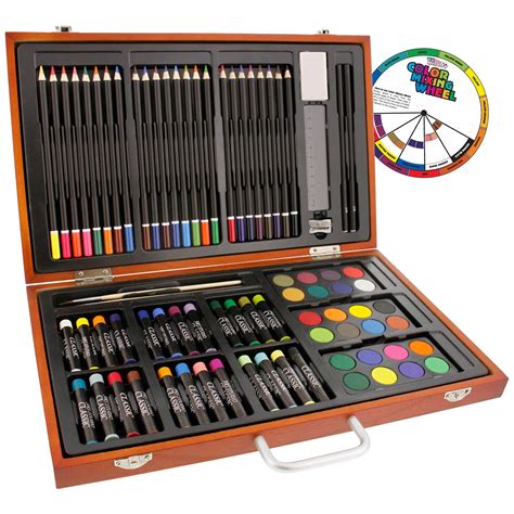 U.S. Art Supply 82-Piece Deluxe Artist Studio Creativity Set Wood Box ...