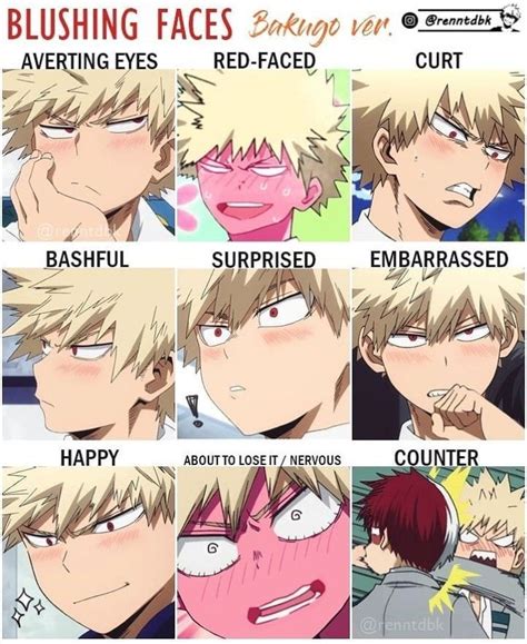 Bakugou's blushing face (@renntdbk) - My Blog | Blushing face, Hero, My hero academia episodes