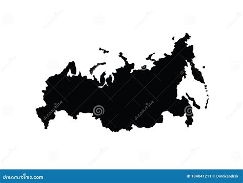 Russia Outline Map Country Shape State Borders National Symbol Flag ...