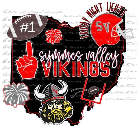 Symmes Valley Vikings Ohio Football Digital Design/ School - Etsy