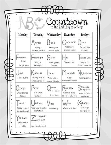 14 Alphabet Countdown Calendars: Here Comes the End of the Year! | School countdown, Teaching ...