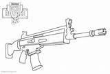 Fortnite Coloring Pages Weapons Rifle Scar  Free Printable sketch template