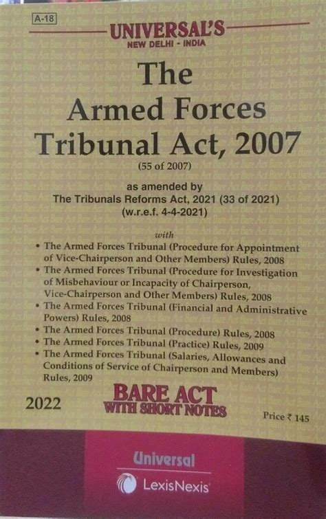 The Armed Forces Tribunal Act, 2007 (Universal’s LexisNexis) 2022 | Buy Online Law Books India ...