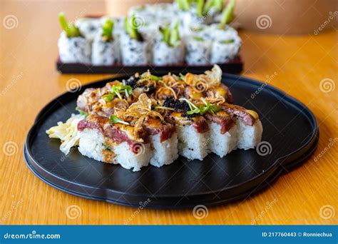 Japanese Aburi Wagyu Beef Sushi Stock Image - Image of japanese, kobe: 217760443