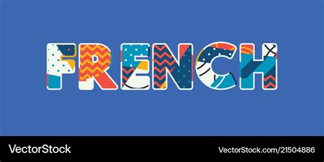 French concept word art Royalty Free Vector Image