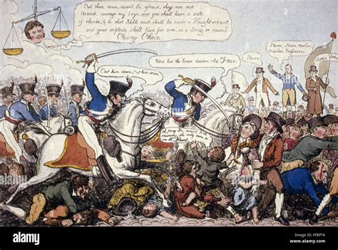 PETERLOO MASSACRE, 1819. /nThe Peterloo Massacre at St. Peter's Field ...