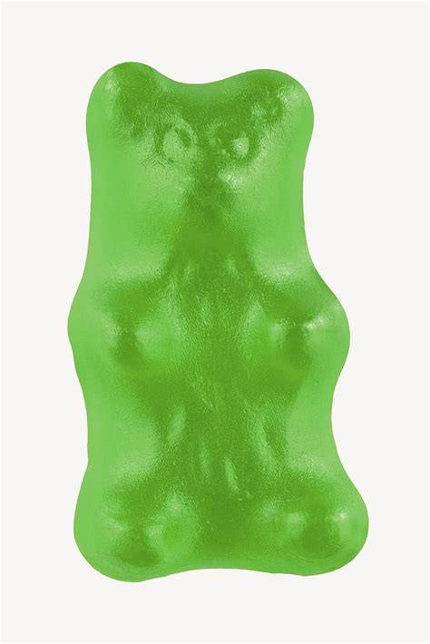 Green gummy bear, isolated food | Premium PSD - rawpixel