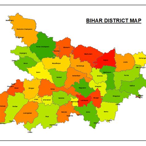 Bihar district Map, Bihar administrative map | Kaggle