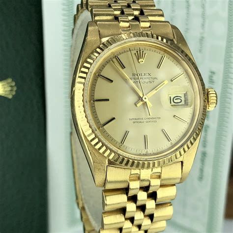 1972 Vintage Rolex Datejust 1601 gold 18k Unpolished With Service Box ...