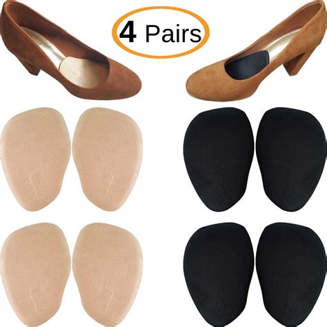 Chiroplax High Heel Cushion Inserts Pads (4 Pairs) Suede Ball of Foot Forefoot Metatarsal Anti ...