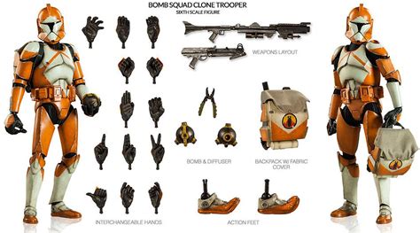 STAR WARS ACTION FIGURE 1/6 BOMB SQUAD CLONE TROOPER ORDNANCE SPECIALIST 30 CM - Archonia.com