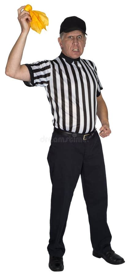 Funny NFL Football Referee Or Umpire, Penalty Flag, Isolated Royalty Free Stock Photos - Image ...