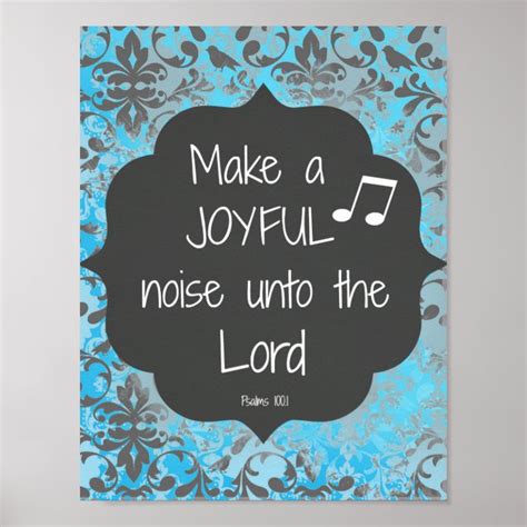 Make a Joyful Noise Bible Verse Quote Poster | Zazzle.com