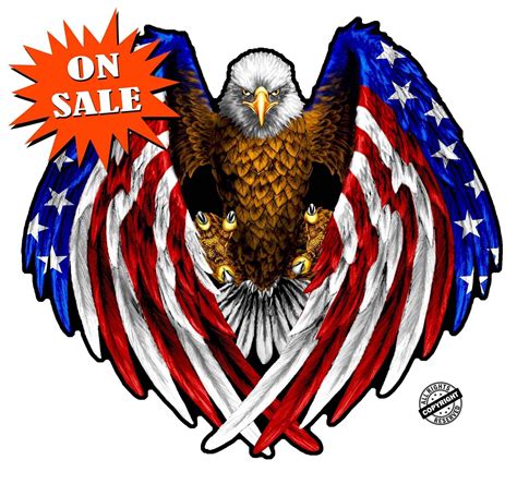 American Eagle Flag Wings Wall Decor | Nostalgia Decals Wall Decoration ...