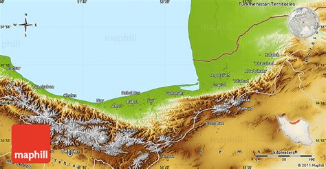 Physical Map of Mazandaran