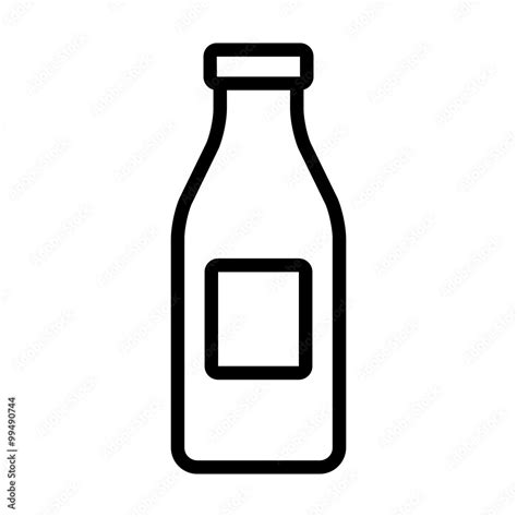 Milk bottle container line art icon for apps and websites Stock Vector ...