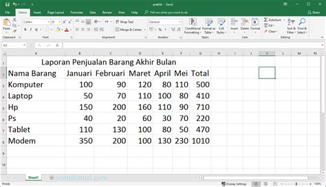 Cara Membuat Tabel Di Excel Dengan Table Tools Dan Contohnya - IMAGESEE