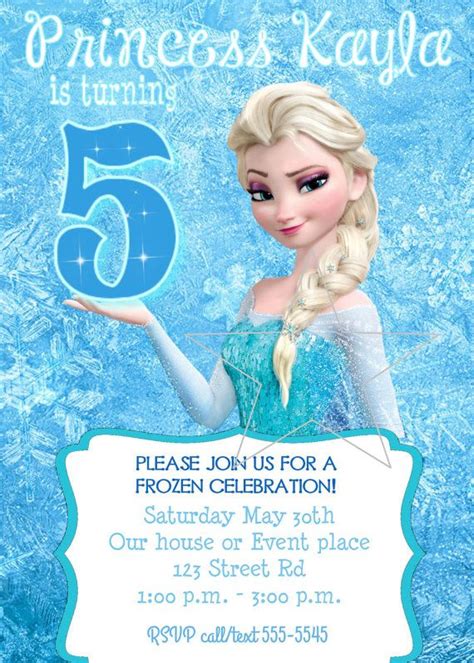 Frozen Elsa Birthday Invitation / Frozen Party on Etsy, $5.50 | Elsa birthday invitations ...