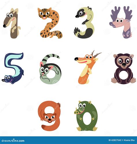 Numbers Like North America Animals Stock Vector - Image: 42827542