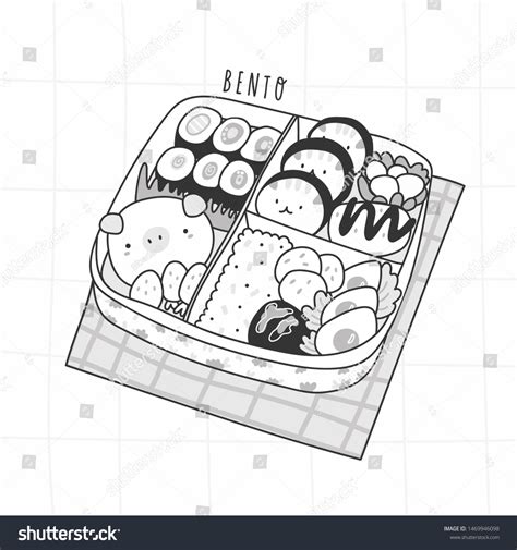 Hand Drawn Bento Box Japanese Lunch Stock Vector (Royalty Free ...