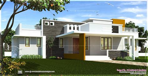 Excellent Single Home Designs Single Floor Contemporary House Design Kerala Home Design And ...