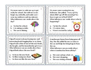 Inference Task Cards by Adventures with ELLs | TPT