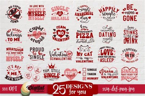 Anti Valentine Bundle. Valentine Quotes Graphic by Digital Idea · Creative Fabrica