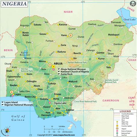 Picture of map of nigeria - Pictures of nigerian map (Western Africa - Africa)