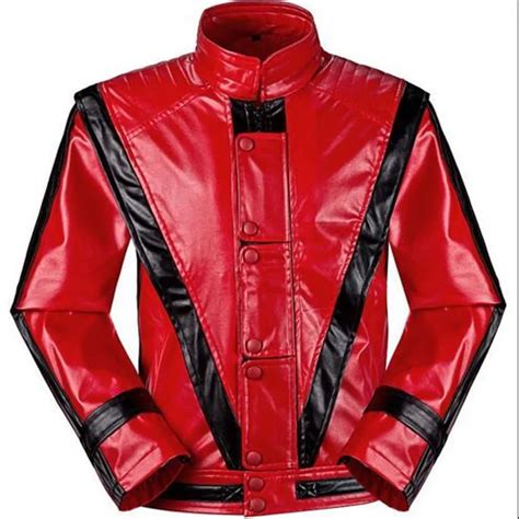 MJ Michael Jackson Jackets Thriller Jacket Children Kids Coats Costumes Red Patchwork XXS 4XL PU ...