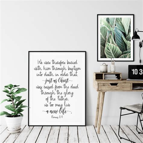 We May Live A New Life Romans 6:4 Bible Verse Printable Wall | Etsy