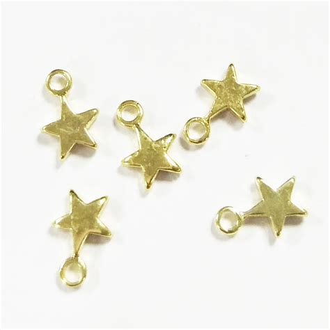 Aliexpress.com : Buy Gold Color Plated Brass Small Little Star Charms Pendant 7X10MM High ...